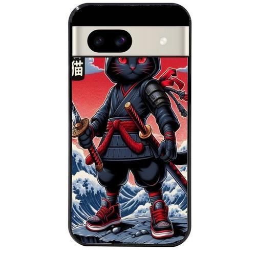 Coque Noire Pour Pixel 8a Chat Et Samourai on Productcaster.