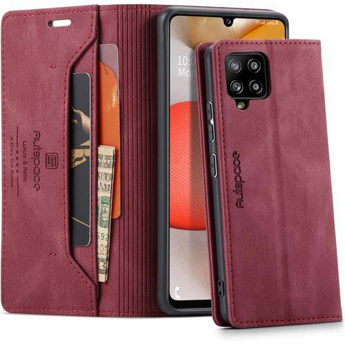 Coque Pour Samsung Galaxy A42 5g, Rétro Premium Pu Cuir Étui Coque ... on Productcaster.