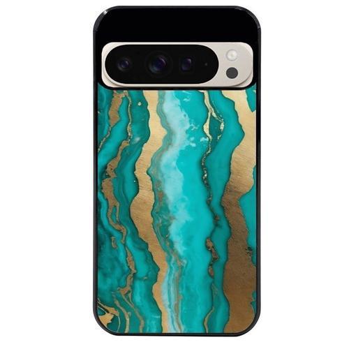 Coque Noire Pour Pixel 9 Pro Marbre Turquoise on Productcaster.