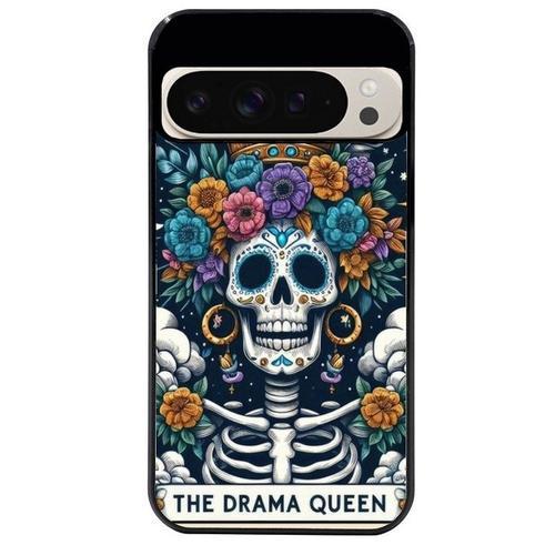 Coque Noire Pour Pixel 9 Pro Tete De Mort Drama Queen on Productcaster.