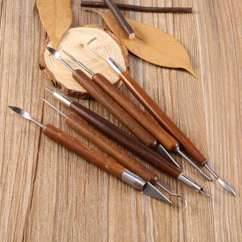 Outils De Sculpture En Argile Et Poterie, Manche En Bois, Sculpture... on Productcaster.