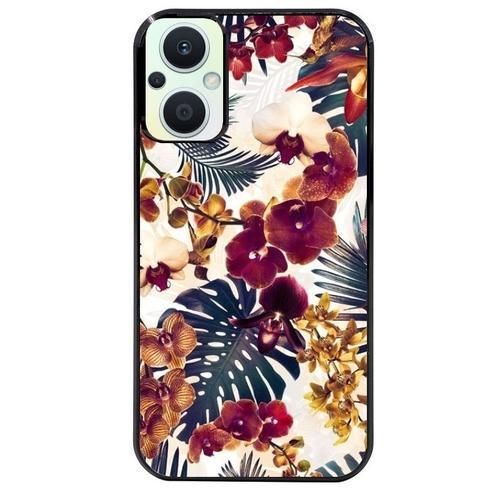 Coque Noire Pour Reno 8 Lite Jungle Automne Tropical Violet on Productcaster.