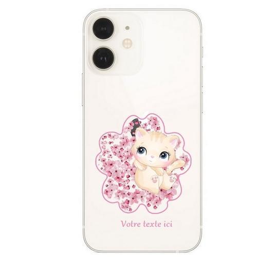 Coque Iphone 12 Et 12 Pro Chat Et Fleur De Cerisier on Productcaster.