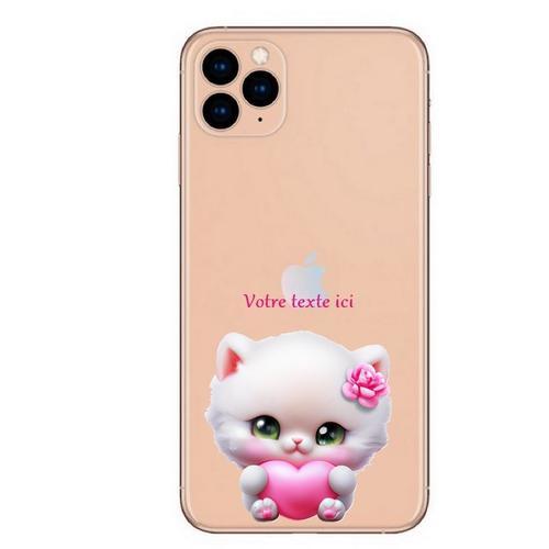 Coque Iphone 11 Chat Coeur Personnalisee on Productcaster.