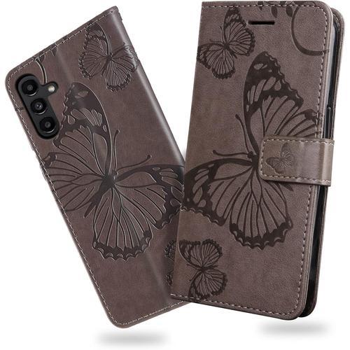 Coque Pour Galaxy A13 5g, Papillon Imprimé Housse En Cuir Pu Magnét... on Productcaster.