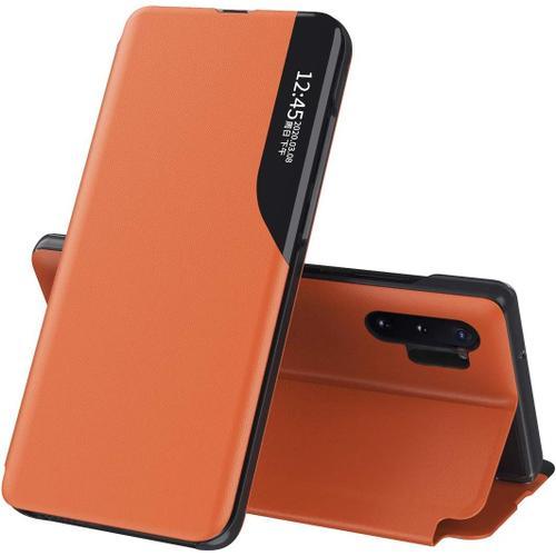 Étui En Cuir Pu Pour Galaxy Note 10 Plus Coque, Smart View Fenêtre ... on Productcaster.