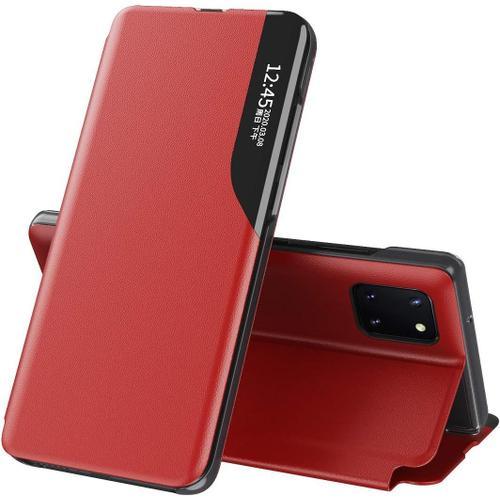 Étui En Cuir Pu Pour Galaxy Note 10 Lite Coque, Smart View Fenêtre ... on Productcaster.