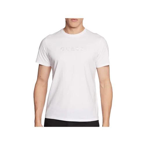 T Shirt Guess Original Front Logo Homme Blanc on Productcaster.