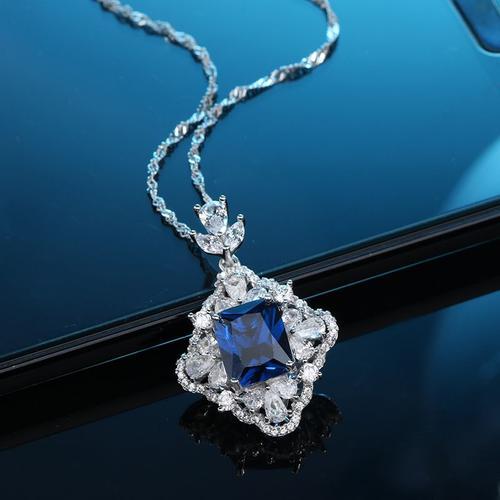 Bleu Jewelry Bridal Pendant Collier 100% 925 Collier En Argent Ster... on Productcaster.