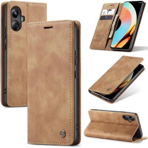 Coque Pour Oppo Realme 10 Pro+, Premium En Cuir Pu,Pochette De Port... on Productcaster.