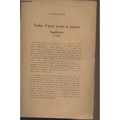 Soulac D Après Textes Et Preuves (Supplément) 1925 on Productcaster.