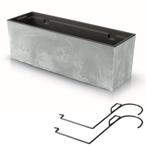 Boite A Fleur Plastique A Suspendre Jardiniere 19 L Aspect Béton Po... on Productcaster.