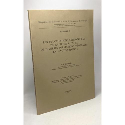 Les Fluctuations Saisonnières De La Teneur En Eau De Diverses Forma... on Productcaster.