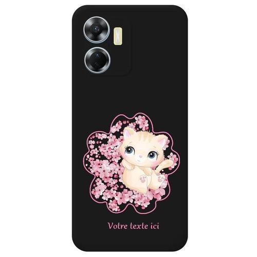 Coque Noir Vivo Y16 Chat Fleur Cerisier on Productcaster.