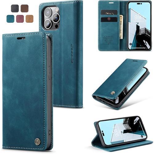 Coque Iphone 14 Pro, Housse Antichoc En Cuir Pu Premium Fentes Cart... on Productcaster.