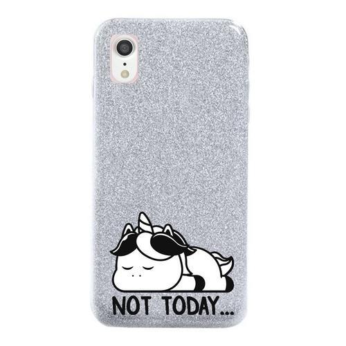 Coque Iphone Xr Paillettes Argent Licorne Paresseux on Productcaster.