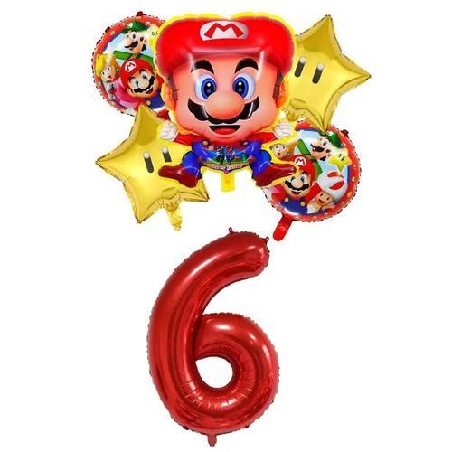 Number Balloon 6 Décoration D'anniversaire Super Mario Bros, Thème ... on Productcaster.