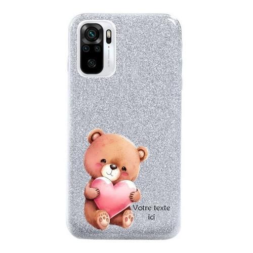 Coque Redmi Note 10 4g Et 10s Paillettes Argent Ourson Bear Coeur P... on Productcaster.