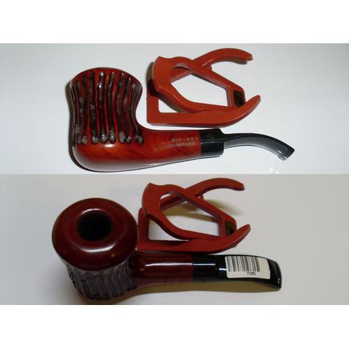 Pipe À Tabac En Bois Striée - Marron on Productcaster.