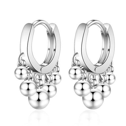 Boucles D'oreilles Avec Pompon En Argent Sterling 925 Pour Femmes, ... on Productcaster.