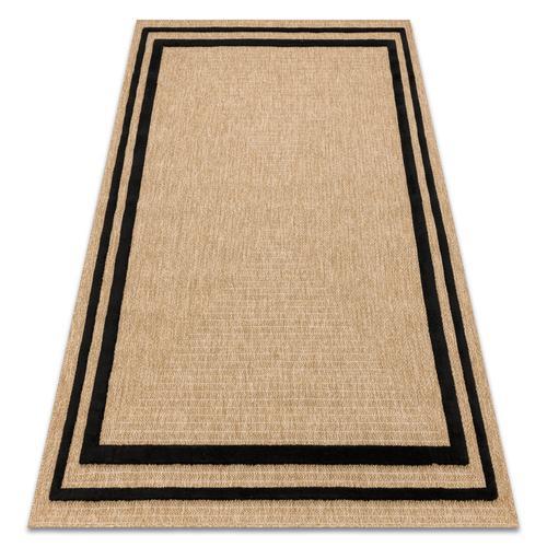 160x220 Cm Tapis Spark 0687 Beige / Noir - Cadre, Sisal, Structurel on Productcaster.