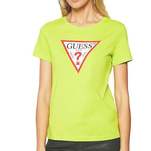 T-Shirt Vert Femme Guess Original on Productcaster.