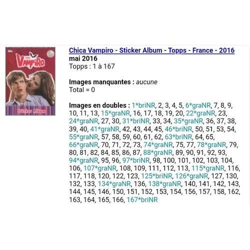 Chica Vampiro - Sticker Album - Topps - France - 2016- Liste Des Im... on Productcaster.