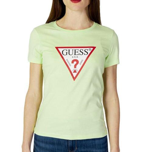 T-Shirt Vert Pale Femme Guess Original on Productcaster.