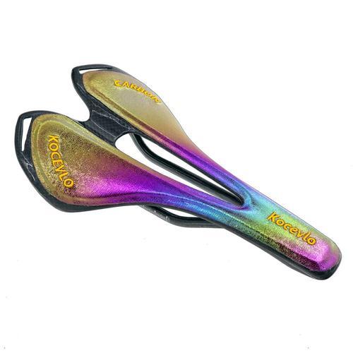 Selle De Vélo De Route Colorée En Fiber De Carbone,Anti-Choc,Arc-En... on Productcaster.