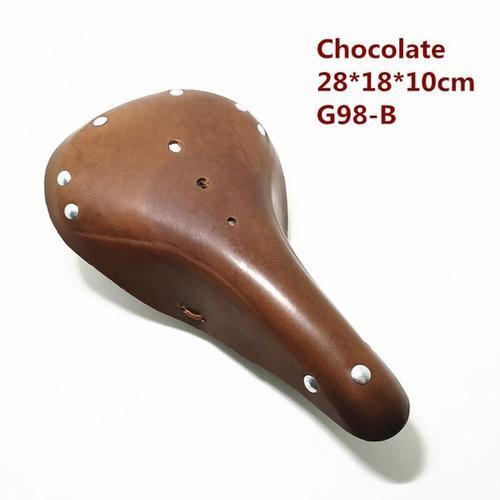 Selle De Vélo De Route En Cuir De Vache,Accessoire Avec Rivet Et Co... on Productcaster.