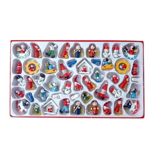 48pcs Christmas Mini Ornaments Small Wooden Christmas Ornaments Par... on Productcaster.