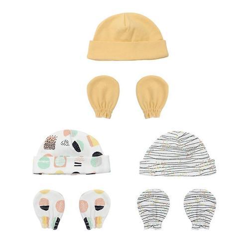 Baby Anti Scratching Cotton Gloves Hat Set Protection Scratch Mitte... on Productcaster.