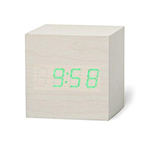 Réveil numérique Cube en bois moderne USB,1 pièce,alarme numérique,... on Productcaster.