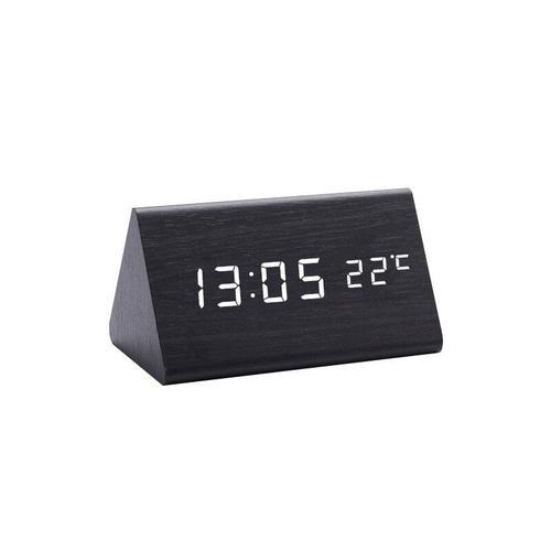 Réveil numérique LED,horloge de Table en bois,avec commande vocale,... on Productcaster.