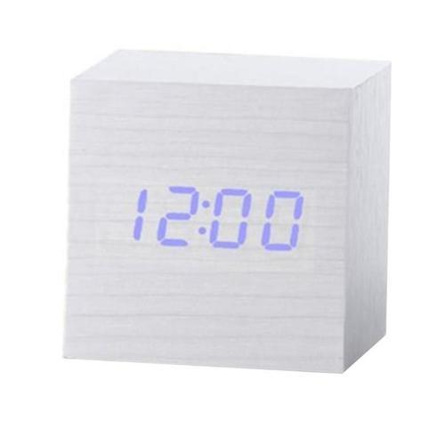 Réveil en bois à LED,60x60x60mm,commande vocale,horloge électroniqu... on Productcaster.