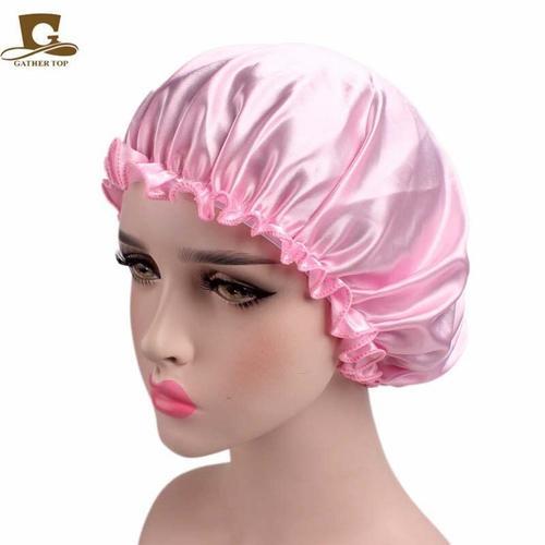 Bonnet En Satin Rose Extra Large,1 Pièce,Bonnet Soyeux Avec Bande É... on Productcaster.