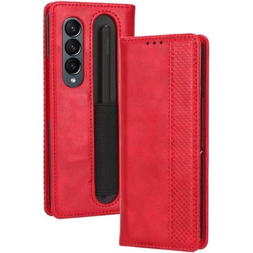 Coque Samsung Galaxy Z Fold 4 5g,Étui En Cuir À Texture Vintage D'a... on Productcaster.