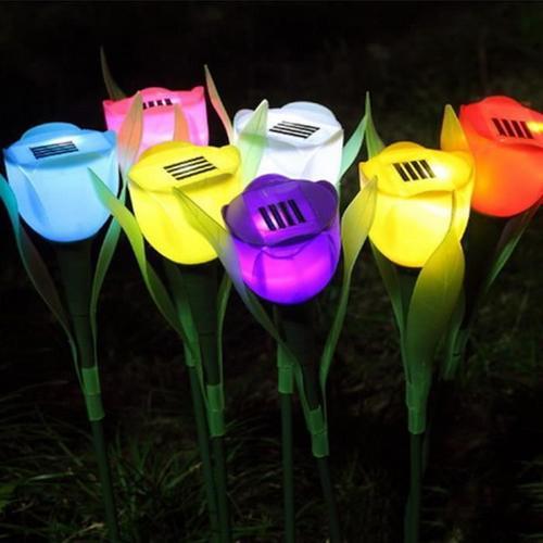 Led Lumière Solaire De Jardin Tulipe Blanc on Productcaster.