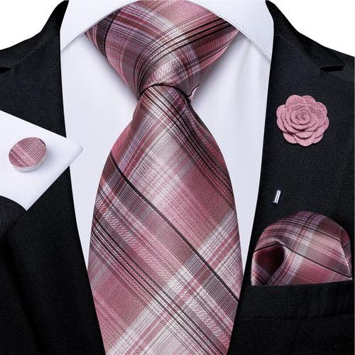 Cravates Roses En Soie Pour Hommes,Pour Fête De Mariage,Cravate Pou... on Productcaster.