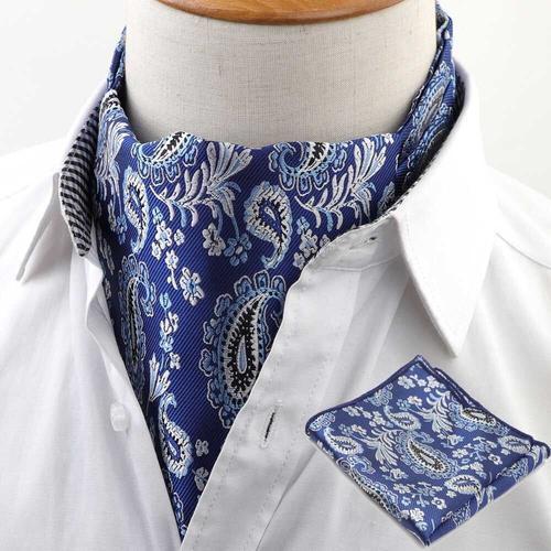 Hommes Cravate Poche Carré Ensemble Formel Cravate Mouchoir Ascot S... on Productcaster.