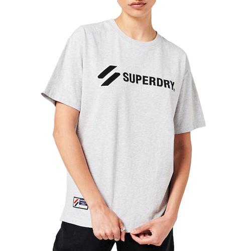 T-Shirt Gris Femme Superdry Applique on Productcaster.