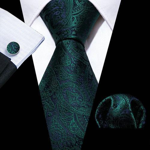 Ensemble De Cravates En Jacquard De Soie Pour Hommes,Nouveauté Vert... on Productcaster.