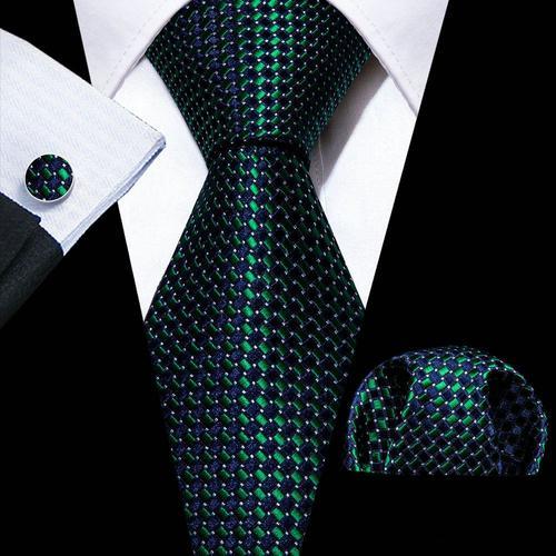 Ensemble De Cravates En Jacquard De Soie Pour Hommes,Nouveauté Vert... on Productcaster.