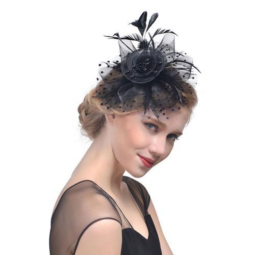 Pince À Cheveux Pour Femmes, Chapeau, Plumes, Filet, Pour Cocktail,... on Productcaster.