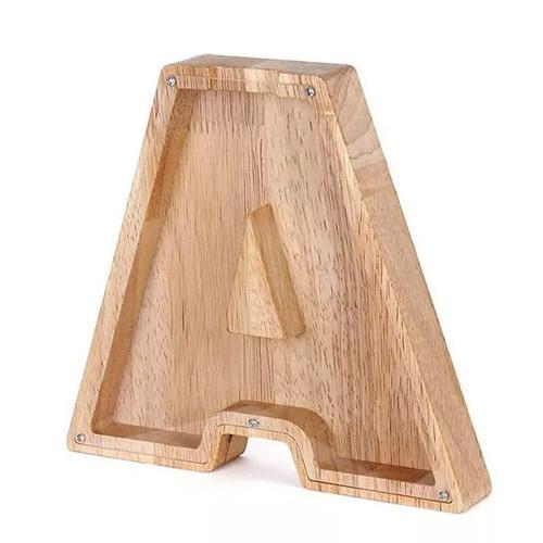 Tirelire en bois avec lettres de l'alphabet anglais,boîte d'économi... on Productcaster.