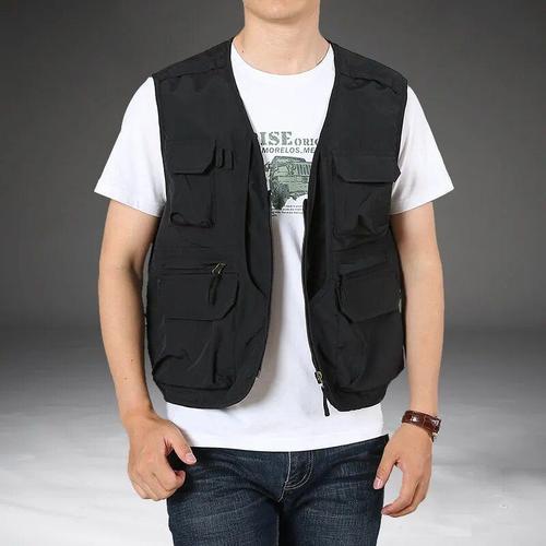 Veste En Fibre Pour Homme M-6xl,Gilet D'extérieur,Multi-Poches,Phot... on Productcaster.