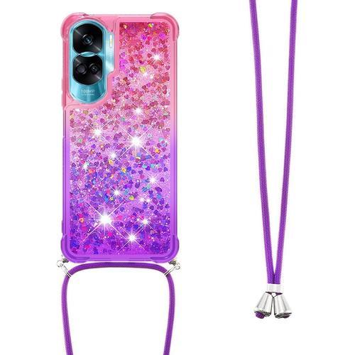 Collier Liquide Coque Pour Huawei Honor 90 Lite, Paillette Brillant... on Productcaster.