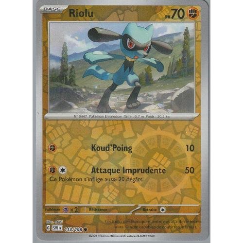 Carte Pokemon - Riolu - 113/198 - Reverse - Ecarlate Et Violet - on Productcaster.