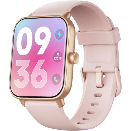 Montre Connectée Femme Avec Appels Avec Fréquence Cardiaque, Rose on Productcaster.