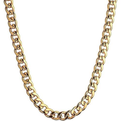 Katea 18k Collier Plaqué Or, Bijoux Hommes 10mm Collier Chaîne Hip ... on Productcaster.